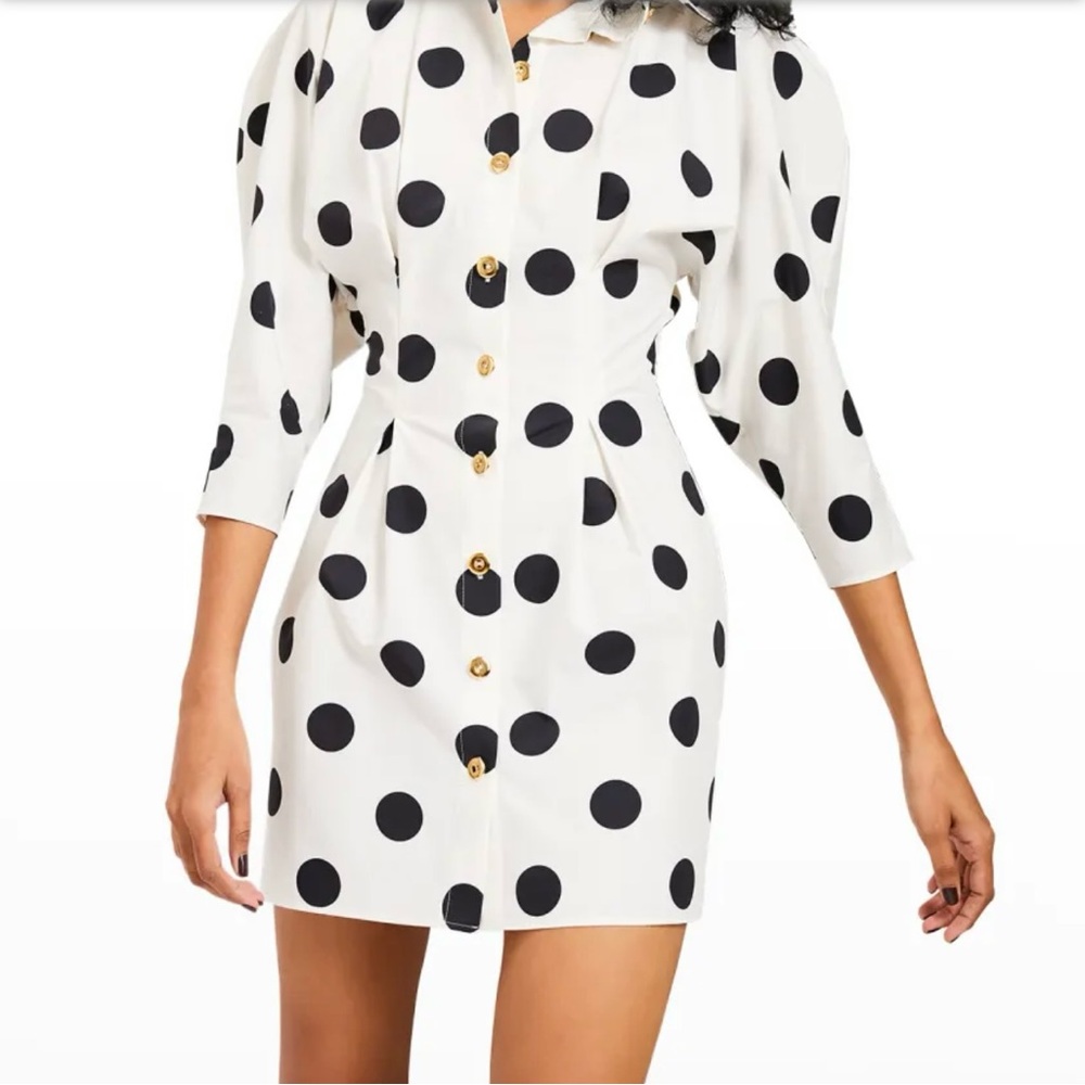 Polka Dot Button-Up Dress